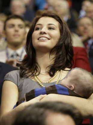 Willow Palin holds her baby brother Trig during the Republican National Convention in 2008.