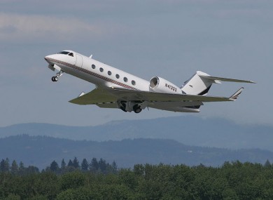 A Gulfstream IV jet similar to that owned by the Irish government, used to organise a pan-EU evacuation from Tripoli today.
