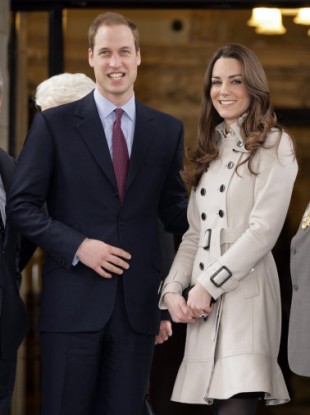 Prince William and (now-to-be-called) Catherine Middleton visit Belfast City Hall in Northern Ireland.