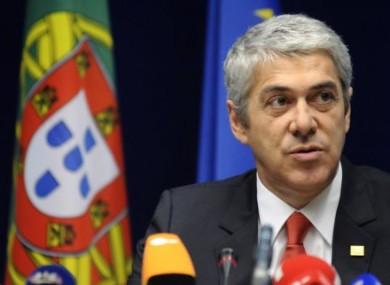 Portugal's caretaker Prime Minister Jose Socrates speaks during a media conference at an EU summit in Brussels on Friday, March 25, 2011.