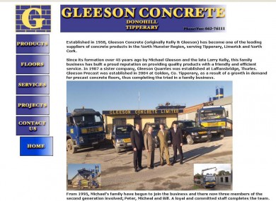 Gleeson Concrete website