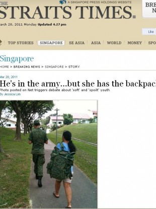 The incident was widely covered by Singapore media