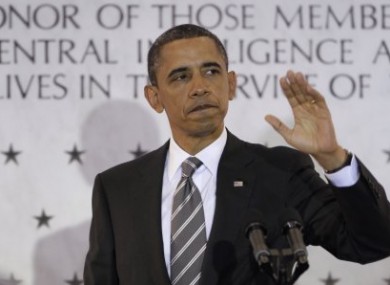 President Barack Obama waves to CIA employees after speaking at CIA headquarters in Langley, Va., Friday, May 20, 2011.