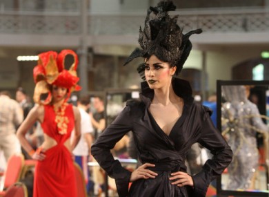 Models compete in the Fantasy section of the championships today in Dublin.