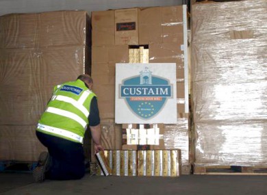 A photograph of this morning's haul of contraband cigarettes, seized from Dublin Port this morning.