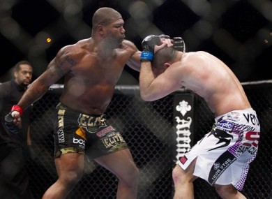 Quinton Jackson (left) was criticised by UFC President Dana White for failing to knock out Matt Hamill (right).
