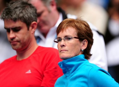 Judy Murray says she finds watching her son play in the flesh is less nerve-racking than watching him on TV.