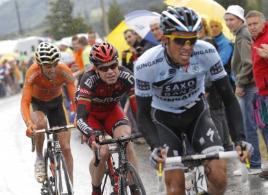 Climbing machine: Contador attacks the Col du Mansse during this year's Tour de France