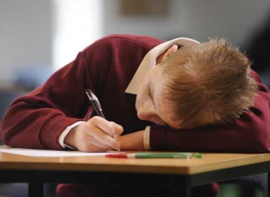 Junior Cert Exams. Pictured is a student from Trinity Comprehensive School in Ballymun.