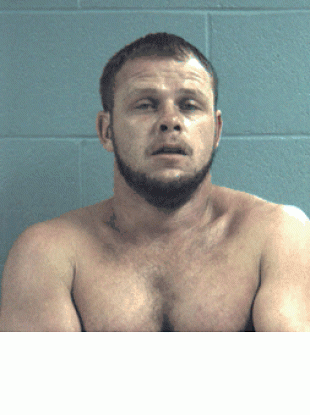 Police handout image of Billy Joe Madden, 28, who was arrested after his son, 8, was found driving his truck on Saturday.
