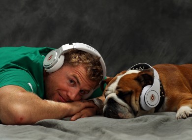 Jamie Heaslip and his dog Jay-Z are wired for sound.