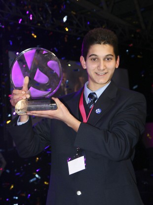 Alexander Amini, pictured with his top prize at this year's BT Young Scientist competition.