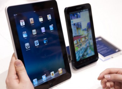 Spot the difference? The one on the right is a Samsung, the one on the left is an iPad.