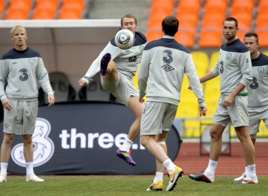 Ireland train ahead of the game today.