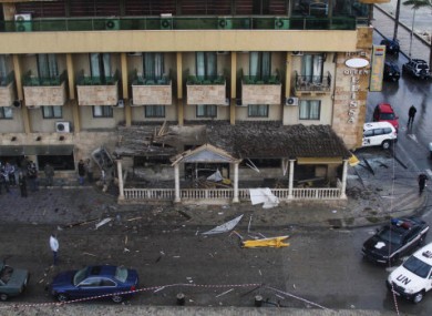 The Queen Elissa Hotel after the bomb explosion today.