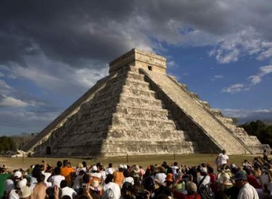 The Kukulkan Pyramid in Chichen Itza, Mexico, is a Mayan temple and demonstrates their grasp of astronomical and mathematical principles.