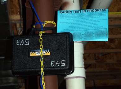 A device for testing radon levels