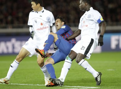 Villa breaks his tibia during the World Club Cup game with Al-Sadd.