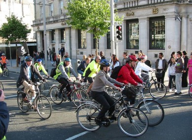 People taking part in the Dublin City Cycle in 2009