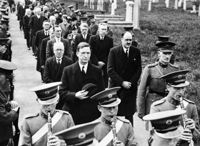 De Valera and his cabinet with Irish soldiers in 1938 prior to the outbreak of World War II