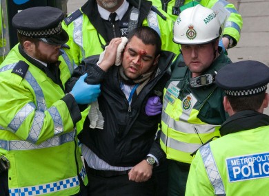 Today's mock attack on an underground station in London.