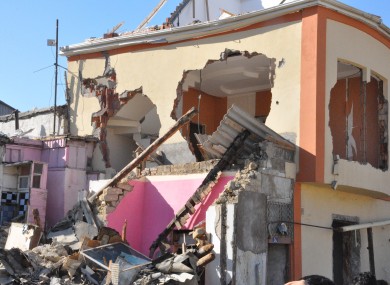 A demolished house in the area behind Heidar Aliyev Hall in central Baku.