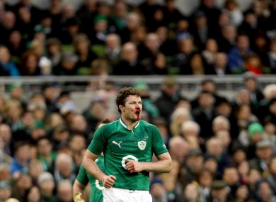 Ireland's Donnacha Ryan with a blood injury.