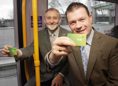 NTA chief Gerry Murphy and junior minister for public transport Alan Kelly, pictured at the launch of the Leap Card.