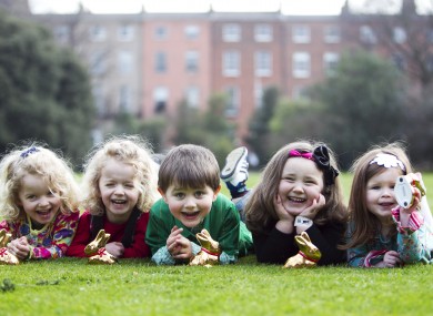 At the launch of the fifth Lindt Make Easter Sweet for Temple Street Campaign are Isabella and Jessica Benwell, 4; Ruairi Kiely, 3; Jessica Heary, 4; and Ruby O'Dwyer, 3.