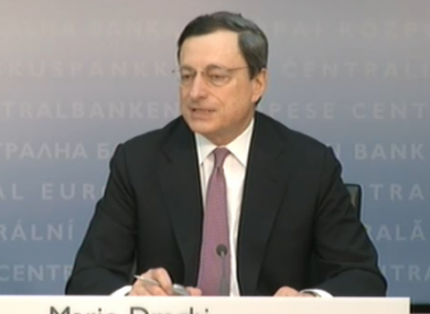 ECB president Mario Draghi said the monthly meeting of the bank's governing council had not discussed the prospect of restructuring the Anglo Irish Bank promissory notes.
