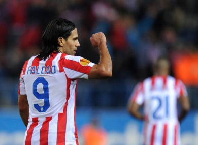 Falcao: leading the line for Atletico.