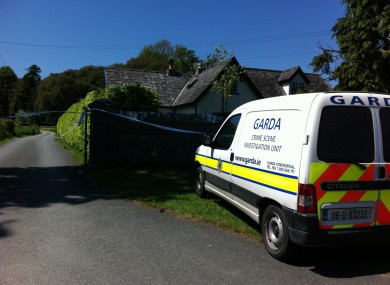 The scene outside the house in Thomastown earlier today