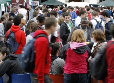 Students at Trinity College's Freshers' Week last year. The HEA has warned that colleges will need significantly higher funding if they are to cater for growth in the national population.