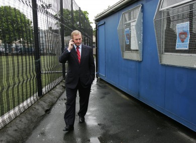 We gotta sort this out: Taoiseach Enda Kenny visits an over-crowded school back in 2009.
