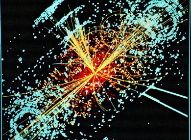 A simulated collision in the Large Hadron Collider which produces a Higgs boson