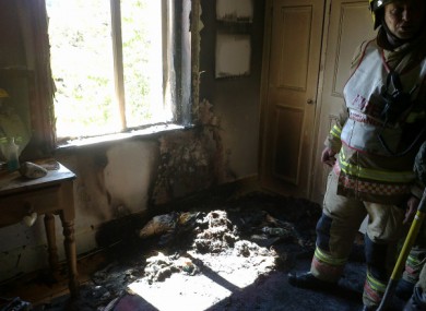 Fire and smoke damage from a blaze believed to have been caused by a mirror and reflected sunlight.