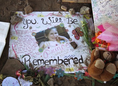 A memorial for six-year-old Veronica in Aurora.