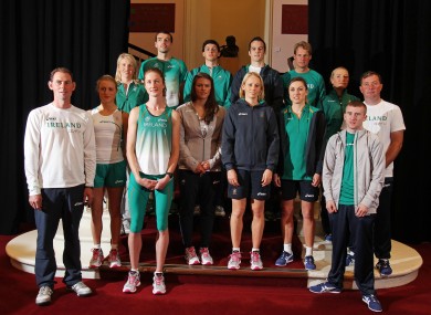 Members of Ireland's Olympic team before their departure.