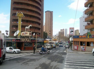 File photo of the 'English zone' of Benidorm