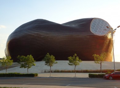 The stunning museum at the town of Kangbashi in Inner Mongolia.