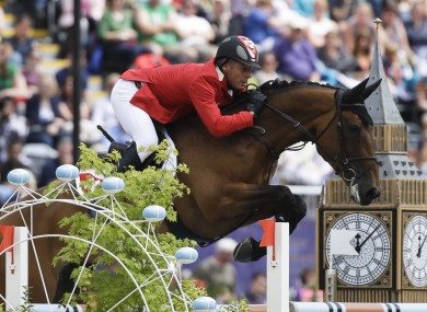 Paul Estermann of Switzerland rides his horse Castlefield Eclipse.