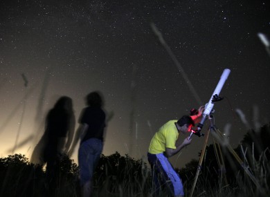 Astronomers observe the night sky for the Perseid meteor shower in Sofia, Bulgaria