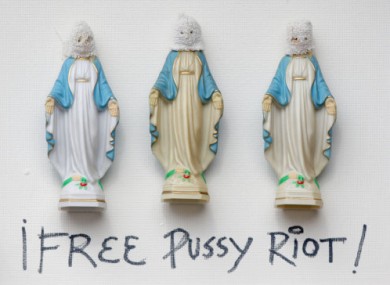 A work by activist Rosita Sweetman displayed during demonstrations against the verdict last week in Dublin.