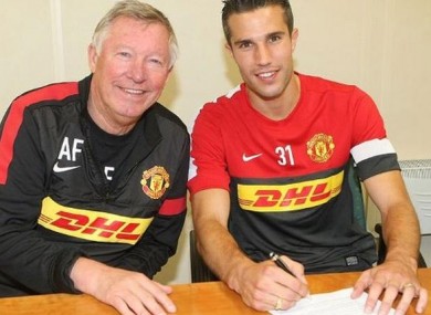 Alex Ferguson and new recruit RVP.