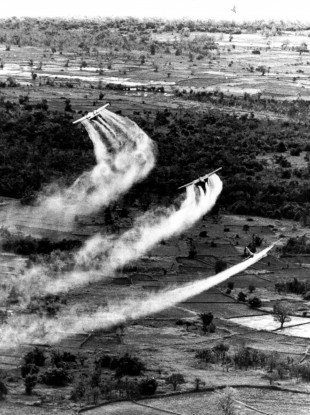 1966: US Air Force planes spray Agent Orange over South Vietnam.