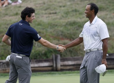 The world's top two players shake hands at the weekend.