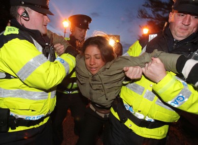 Shell to Sea activists clash with Gardai after they blocked the path of Shell machinery in Co Mayo in July. The group says Ireland's oil and gas reserves are worth €1.6 trillion.