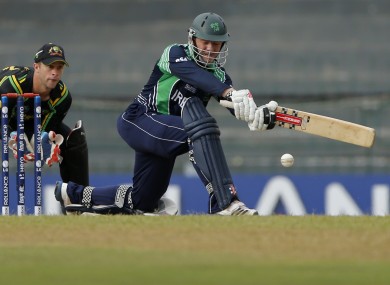 Ireland's batsman Niall O'Brien in action against Australia at the T20 World Cup last week.