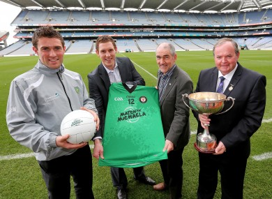 Declan Walsh (left) pictured at the launch of Match for Michaela in Croke Park yesterday.
