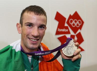 Nevin with his silver medal.